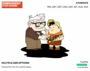 Carl, Russell - Disney's Up - Embroidery Design in 3 sizes & 8 formats