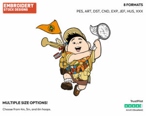 Russell - Disney's Up - Embroidery Design in 3 sizes & 8 formats