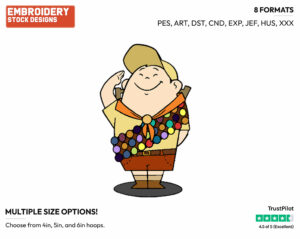 Russell - Disney's Up - Embroidery Design in 3 sizes & 8 formats