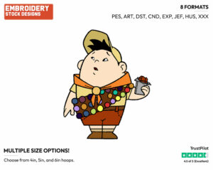 Russell - Disney's Up - Embroidery Design in 3 sizes & 8 formats