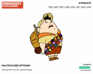 Russell - Disney's Up - Embroidery Design in 3 sizes & 8 formats