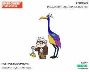 Carl, Kevin - Disney's Up - Embroidery Design in 3 sizes & 8 formats