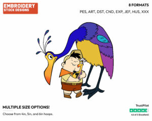 Kevin, Russell - Disney's Up - Embroidery Design in 3 sizes & 8 formats