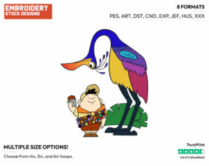Kevin, Russell - Disney's Up - Embroidery Design in 3 sizes & 8 formats