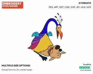 Kevin, Dug - Disney's Up - Embroidery Design in 3 sizes & 8 formats