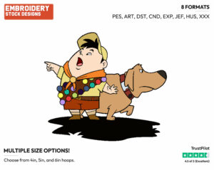 Dug, Russell - Disney's Up - Embroidery Design in 3 sizes & 8 formats