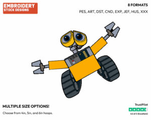 Wall-E - Disney's WALL-E - Embroidery Design in 3 sizes & 8 formats