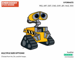 Wall-E - Disney's WALL-E - Embroidery Design in 3 sizes & 8 formats