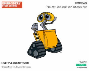 Wall-E - Disney's WALL-E - Embroidery Design in 3 sizes & 8 formats