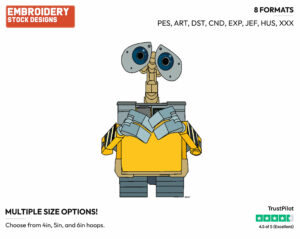 Wall-E - Disney's WALL-E - Embroidery Design in 3 sizes & 8 formats