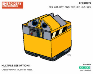 Wall-E - Disney's WALL-E - Embroidery Design in 3 sizes & 8 formats