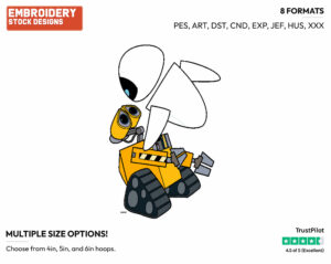 Wall-E, Eve - Disney's WALL-E - Embroidery Design in 3 sizes & 8 formats