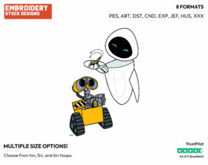 Wall-E, Eve, Grasshopper - Disney's WALL-E - Embroidery Design in 3 sizes & 8 formats
