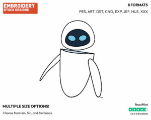 Eve - Disney's WALL-E - Embroidery Design in 3 sizes & 8 formats