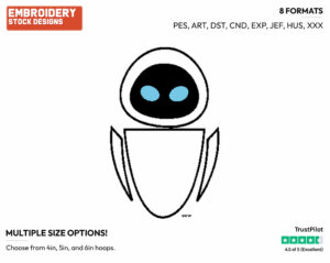 Eve - Disney's WALL-E - Embroidery Design in 3 sizes & 8 formats