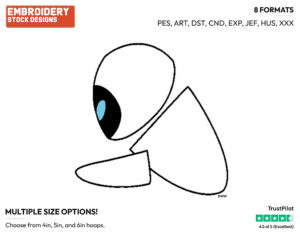 Eve - Disney's WALL-E - Embroidery Design in 3 sizes & 8 formats