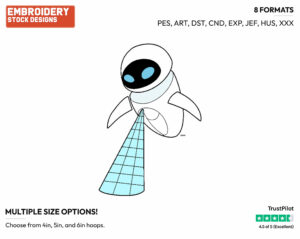 Eve - Disney's WALL-E - Embroidery Design in 3 sizes & 8 formats