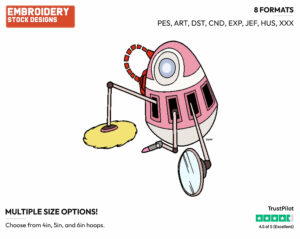 Pr-T - Disney's WALL-E - Embroidery Design in 3 sizes & 8 formats