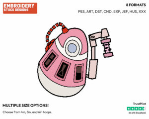 Pr-T - Disney's WALL-E - Embroidery Design in 3 sizes & 8 formats