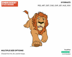 Samson - Disney's The Wild - Embroidery Design in 3 sizes & 8 formats