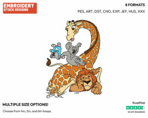 Bridget, Samson, Nigel, Benny - Disney's The Wild - Embroidery Design in 3 sizes & 8 formats