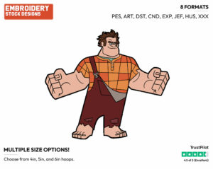 Wreck-It Ralph - Disney's Wreck-It Ralph - Embroidery Design in 3 sizes & 8 formats