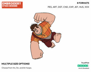 Wreck-It Ralph - Disney's Wreck-It Ralph - Embroidery Design in 3 sizes & 8 formats