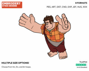 Wreck-It Ralph - Disney's Wreck-It Ralph - Embroidery Design in 3 sizes & 8 formats