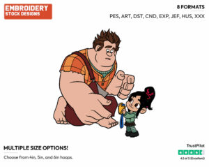 Wreck-It Ralph, Vanellope - Disney's Wreck-It Ralph - Embroidery Design in 3 sizes & 8 formats