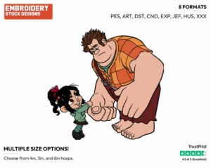 Wreck-It Ralph, Vanellope - Disney's Wreck-It Ralph - Embroidery Design in 3 sizes & 8 formats
