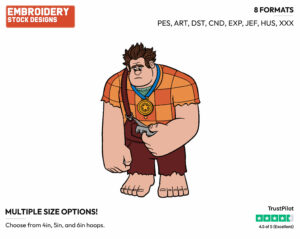 Wreck-It Ralph - Disney's Wreck-It Ralph - Embroidery Design in 3 sizes & 8 formats