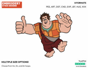 Wreck-It Ralph - Disney's Wreck-It Ralph - Embroidery Design in 3 sizes & 8 formats