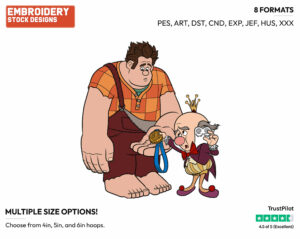 Wreck-It Ralph, King Candy - Disney's Wreck-It Ralph - Embroidery Design in 3 sizes & 8 formats