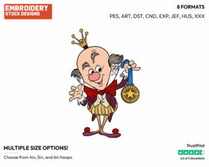 King Candy - Disney's Wreck-It Ralph - Embroidery Design in 3 sizes & 8 formats