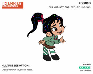 Vanellope - Disney's Wreck-It Ralph - Embroidery Design in 3 sizes & 8 formats