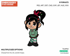 Vanellope - Disney's Wreck-It Ralph - Embroidery Design in 3 sizes & 8 formats
