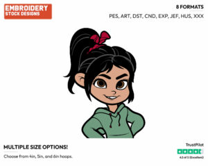 Vanellope - Disney's Wreck-It Ralph - Embroidery Design in 3 sizes & 8 formats
