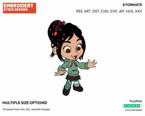 Vanellope - Disney's Wreck-It Ralph - Embroidery Design in 3 sizes & 8 formats