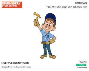Fix-It Felix - Disney's Wreck-It Ralph - Embroidery Design in 3 sizes & 8 formats