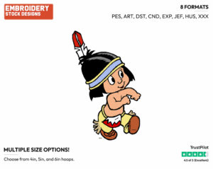 Little Hiawatha - Disney's Miscellaneous - Embroidery Design in 3 sizes & 8 formats