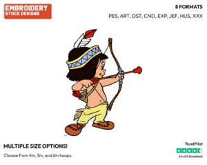 Little Hiawatha - Disney's Miscellaneous - Embroidery Design in 3 sizes & 8 formats