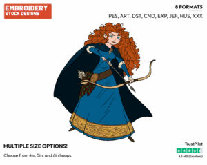 Merida - Archery - Sports - Disney Embroidery Design in 3 sizes & 8 formats
