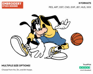 Goofy Playing Basketball - Basketball - Sports - Disney Embroidery Design in 3 sizes & 8 formats