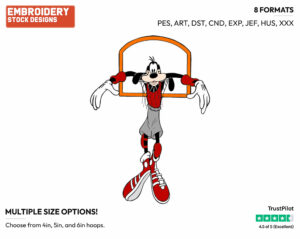 Goofy - Basketball - Sports - Disney Embroidery Design in 3 sizes & 8 formats
