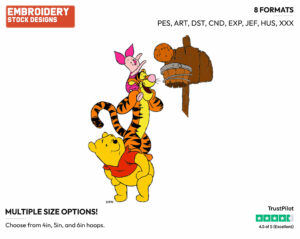 Tigger, Piglet, Winnie The Pooh - Basketball - Sports - Disney Embroidery Design in 3 sizes & 8 formats