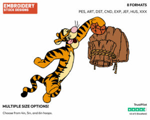 Tigger - Basketball - Sports - Disney Embroidery Design in 3 sizes & 8 formats
