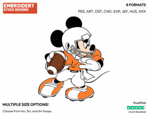 Playing Football - Football - Sports - Disney Embroidery Design in 3 sizes & 8 formats