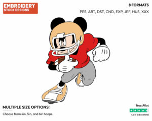 Playing Football - Football - Sports - Disney Embroidery Design in 3 sizes & 8 formats
