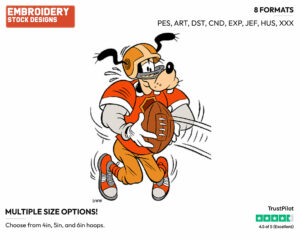 Goofy Catching Football - Football - Sports - Disney Embroidery Design in 3 sizes & 8 formats