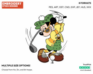 Playing Golf - Golf - Sports - Disney Embroidery Design in 3 sizes & 8 formats